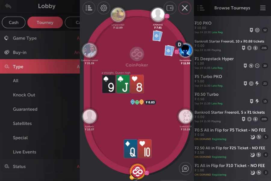 Tornei di Poker e Tornei Satellite per dispositivi mobili