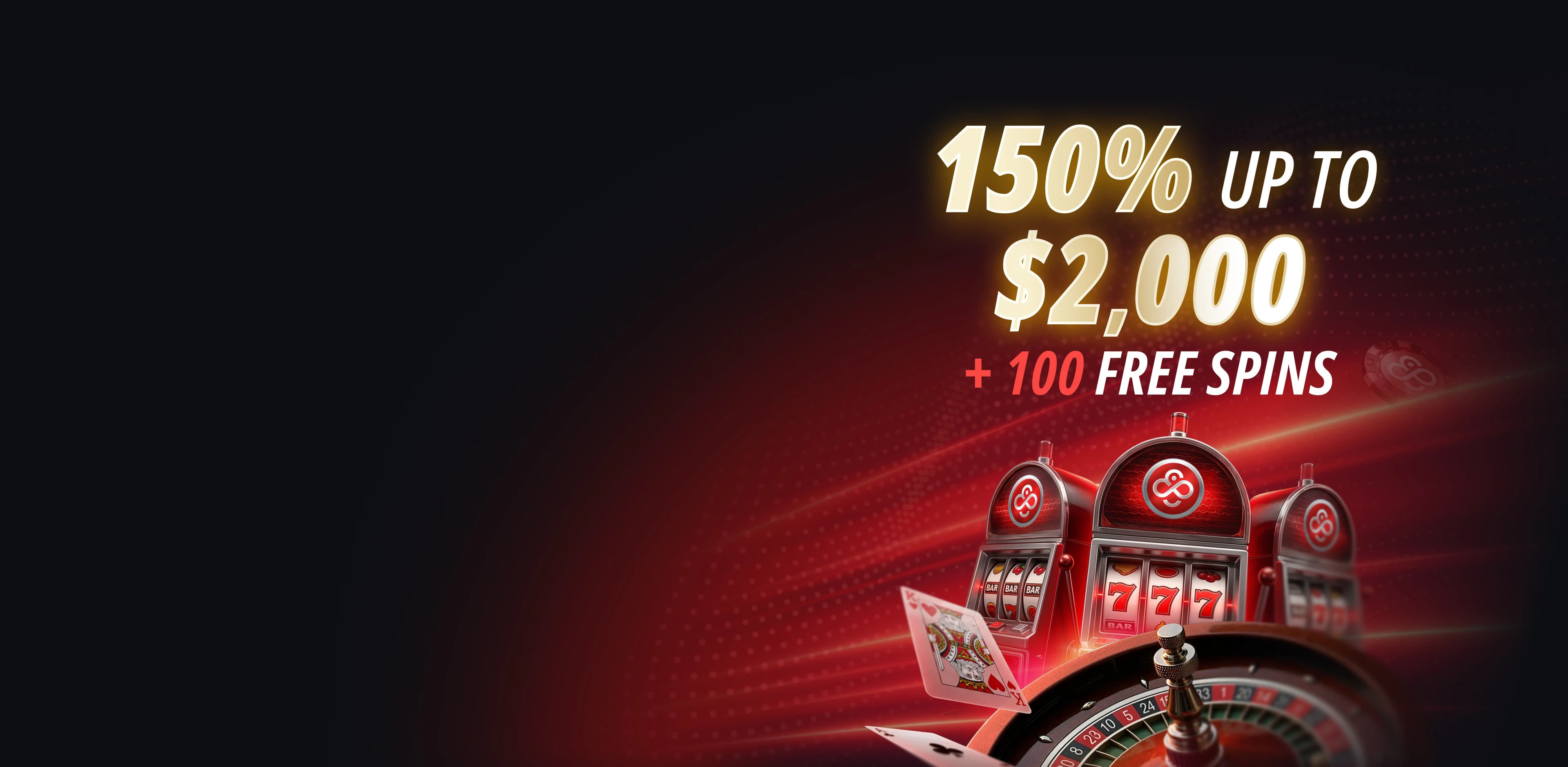 Richiedi il tuo bonus casinò del 150% fino a $ 2.000 + 100 giri gratuiti!