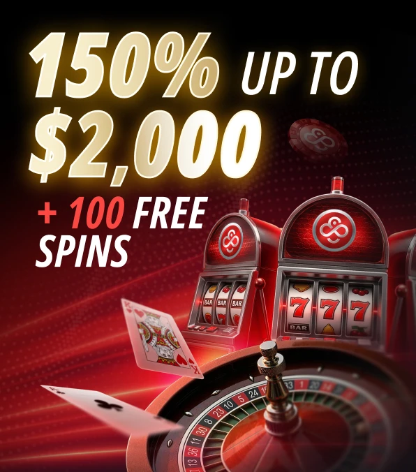 Bonus di benvenuto del 150% sul casinò + 100 giri gratuiti