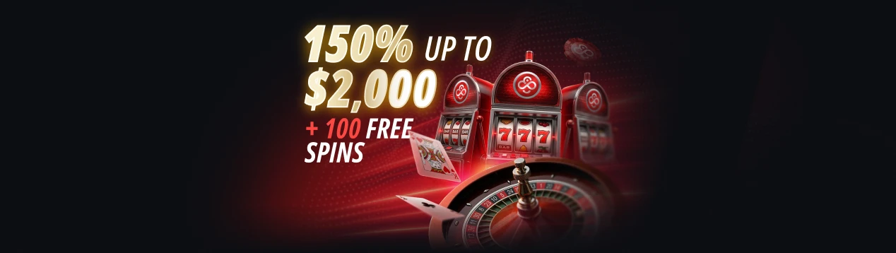 Bonus di benvenuto del 150% sul casinò + 100 giri gratuiti