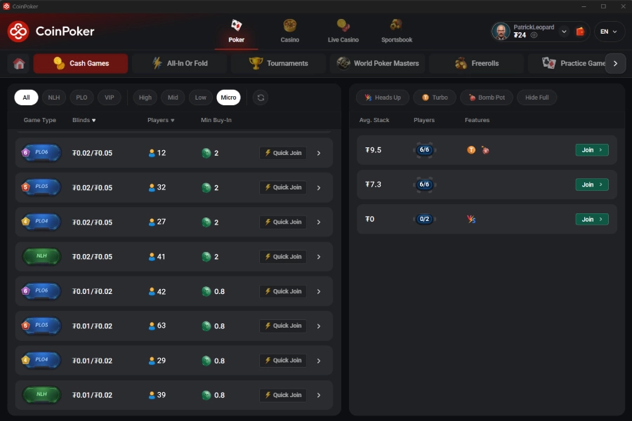 6-Max PLO5 Cash Game