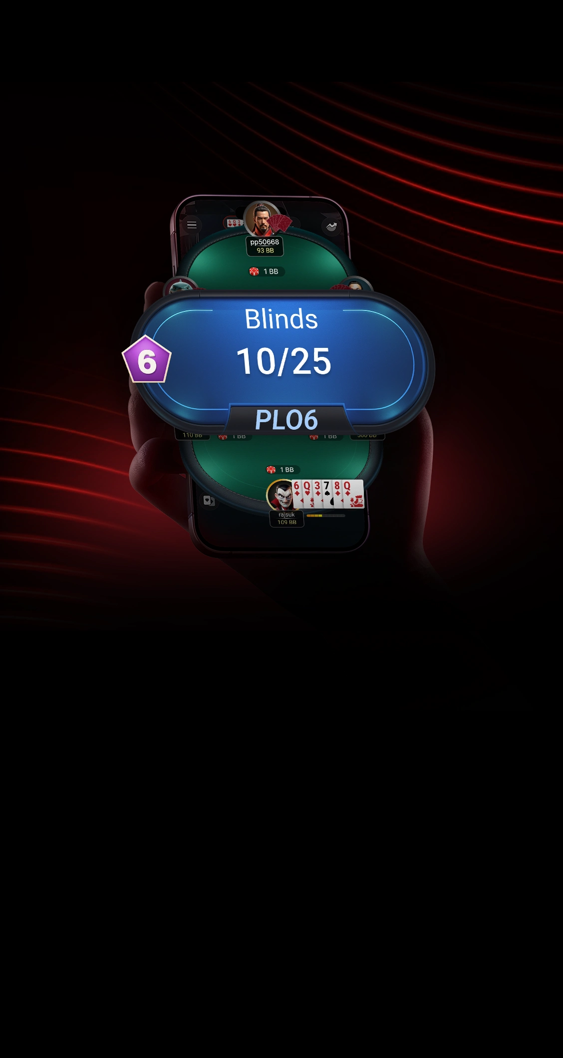 Omaha a 6 carte Pot Limit Online per denaro reale su CoinPoker