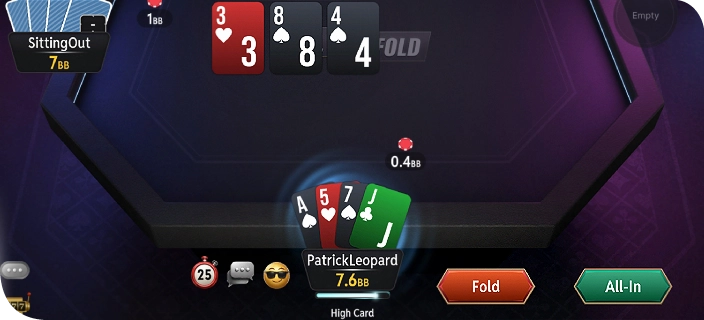Gioca alle partite online di All-In o Fold