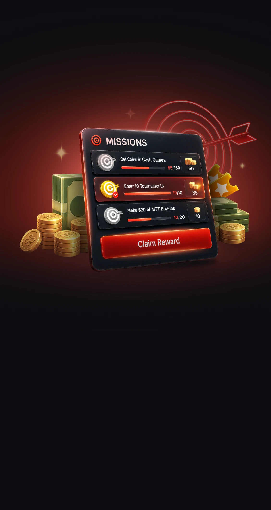 Missioni di poker su CoinPoker:<br />
Guadagna di più dai tuoi giochi